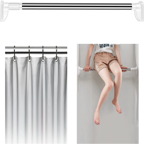 Tension Shower Curtain Rod To Inch Adjustable Stainless Steel